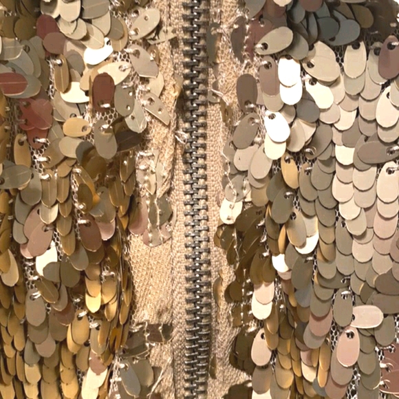 SPARKLE & FADE GOLD SEQUIN STRAPLESS DRESS SZ 6 - Picture 13 of 14